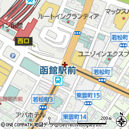 函館駅前周辺の地図