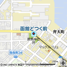 函館どつく前駅周辺の地図