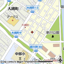 北海道函館市上新川町周辺の地図