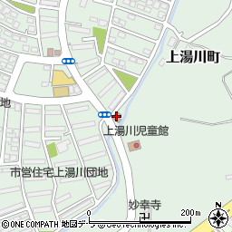 函館市役所　函館市住宅都市施設公社（一般財団法人）湯川団地集会所周辺の地図