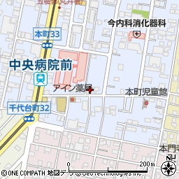 函館中央病院保育所周辺の地図