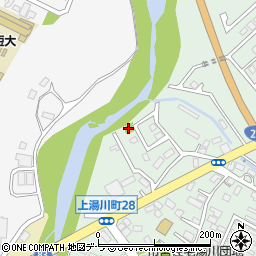 上湯川第1街区公園周辺の地図