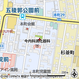 北海道函館市本町周辺の地図