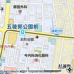 タイムズ函館五稜郭公園前駐車場周辺の地図