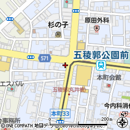 sweets and c.bar U-1 函館周辺の地図
