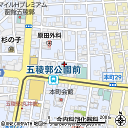 ホテルマイステイズ函館五稜郭提携駐車場周辺の地図