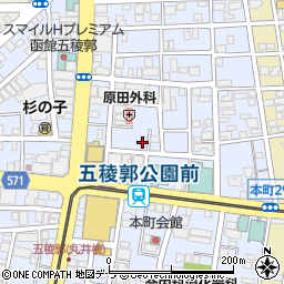 炭火亭 函館周辺の地図