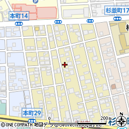 北海道函館市杉並町周辺の地図