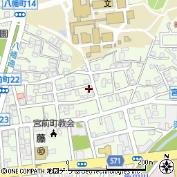 北海道函館市宮前町周辺の地図