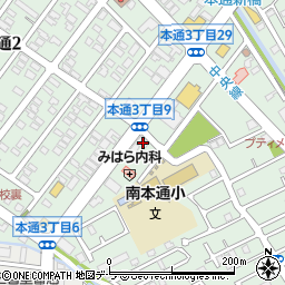 前田産業株式会社　南本通薬局周辺の地図