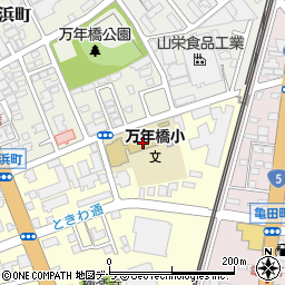 函館市立万年橋小学校周辺の地図