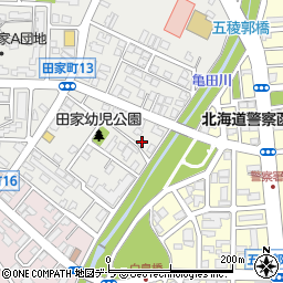 北海道函館市田家町3-3周辺の地図