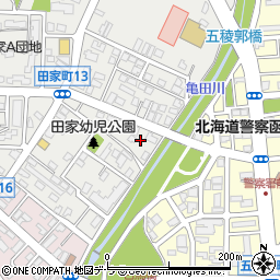 北海道函館市田家町3-4周辺の地図