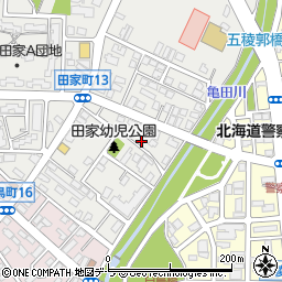 北海道函館市田家町3-6周辺の地図