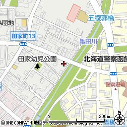 北海道函館市田家町3-25周辺の地図