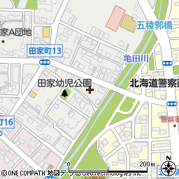 北海道函館市田家町3-5周辺の地図
