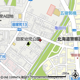 北海道函館市田家町3-22周辺の地図