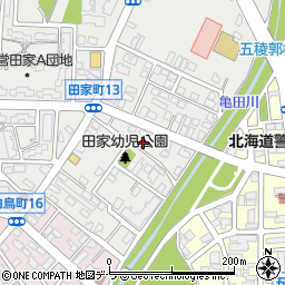 北海道函館市田家町3-8周辺の地図