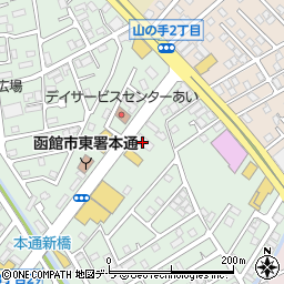 牛角函館本通店周辺の地図