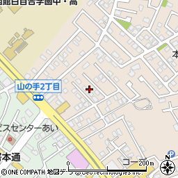 北海道函館市山の手2丁目12周辺の地図