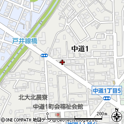 函館中道郵便局周辺の地図