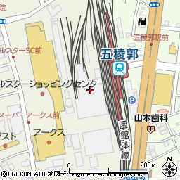 ＪＲ北海道　五稜郭車両所守衛室周辺の地図