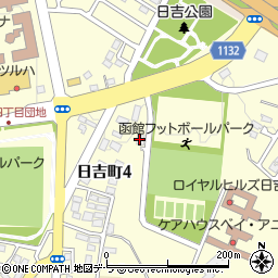 函館市役所　教育委員会学校教育部日吉サッカー場管理事務所周辺の地図