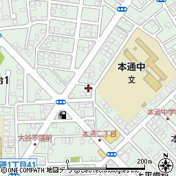 北海道函館市鍛治1丁目44周辺の地図