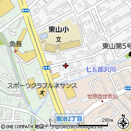 函館東山郵便局周辺の地図