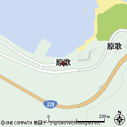 北海道檜山郡上ノ国町原歌周辺の地図