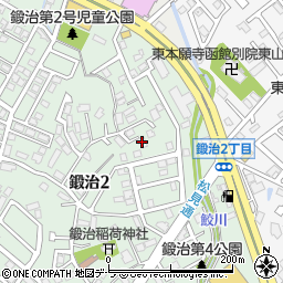 北海道函館市鍛治2丁目32-1周辺の地図