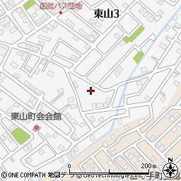 北海道函館市東山3丁目30周辺の地図