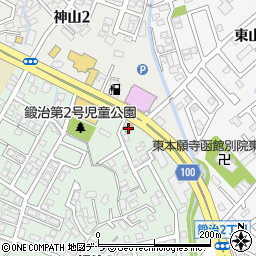 山岡家函館鍛冶店周辺の地図