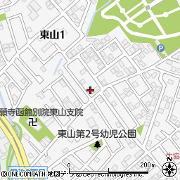 北海道函館市東山1丁目4-14周辺の地図