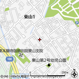 北海道函館市東山1丁目4-25周辺の地図