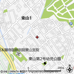 北海道函館市東山1丁目4周辺の地図