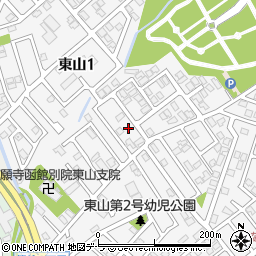 北海道函館市東山1丁目4-8周辺の地図