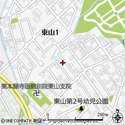 北海道函館市東山1丁目4-23周辺の地図