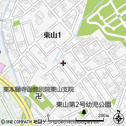 北海道函館市東山1丁目4-22周辺の地図