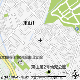 北海道函館市東山1丁目4-18周辺の地図