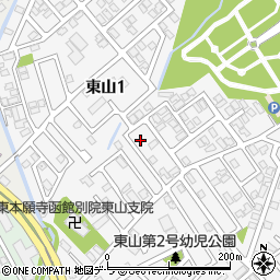 北海道函館市東山1丁目4-19周辺の地図