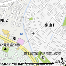 北海道函館市東山1丁目13-2周辺の地図