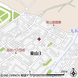 北海道函館市東山3丁目11-25周辺の地図