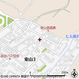 北海道函館市東山3丁目11-14周辺の地図