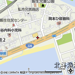 北海道北斗市飯生周辺の地図
