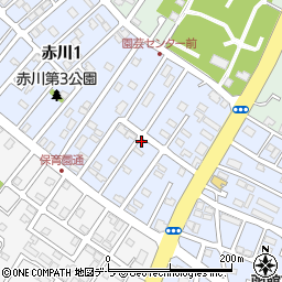 北海道函館市赤川周辺の地図