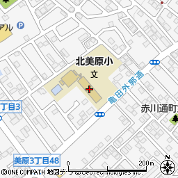 函館市立北美原小学校周辺の地図