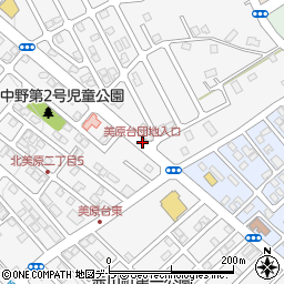 美原台団地入口周辺の地図
