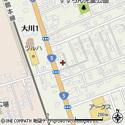 北海道亀田郡七飯町大川3丁目2-2周辺の地図
