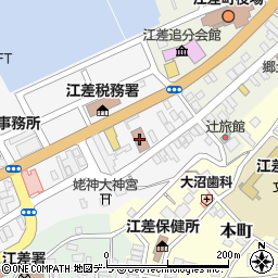 江差郵便局　荷物集荷周辺の地図